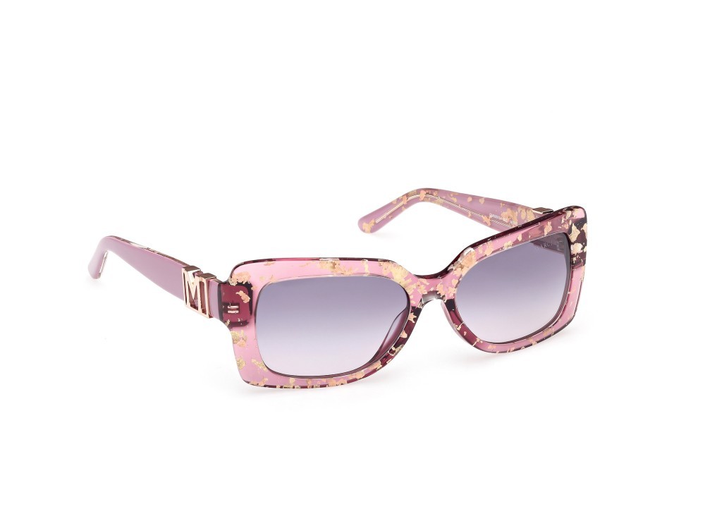 Sunglasses Guess by Marciano GM00018 (83Z) color viola lucido shape rectangle lenses viola sfumato o specchiato