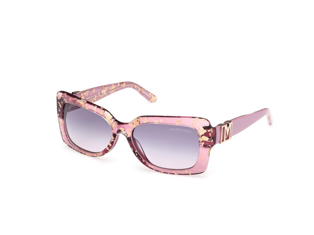 Sunglasses Guess by Marciano GM00018 (83Z) color viola lucido shape rectangle lenses viola sfumato o specchiato