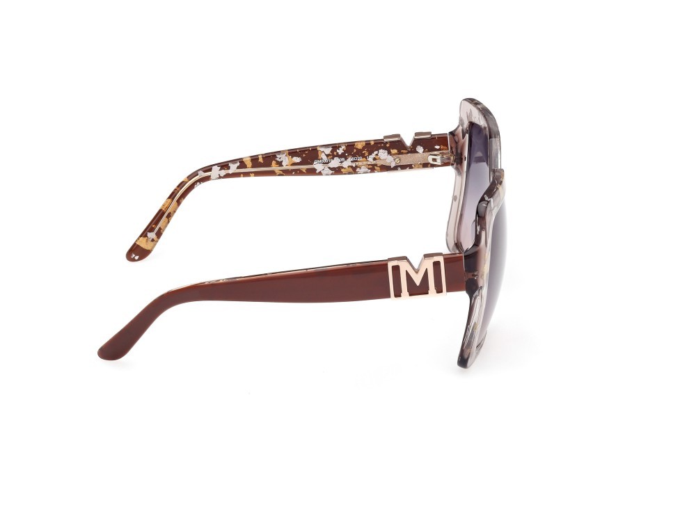 Sunglasses Guess by Marciano GM00019 (50B) color marrone scuro lucido shape butterfly lenses fumo grad.