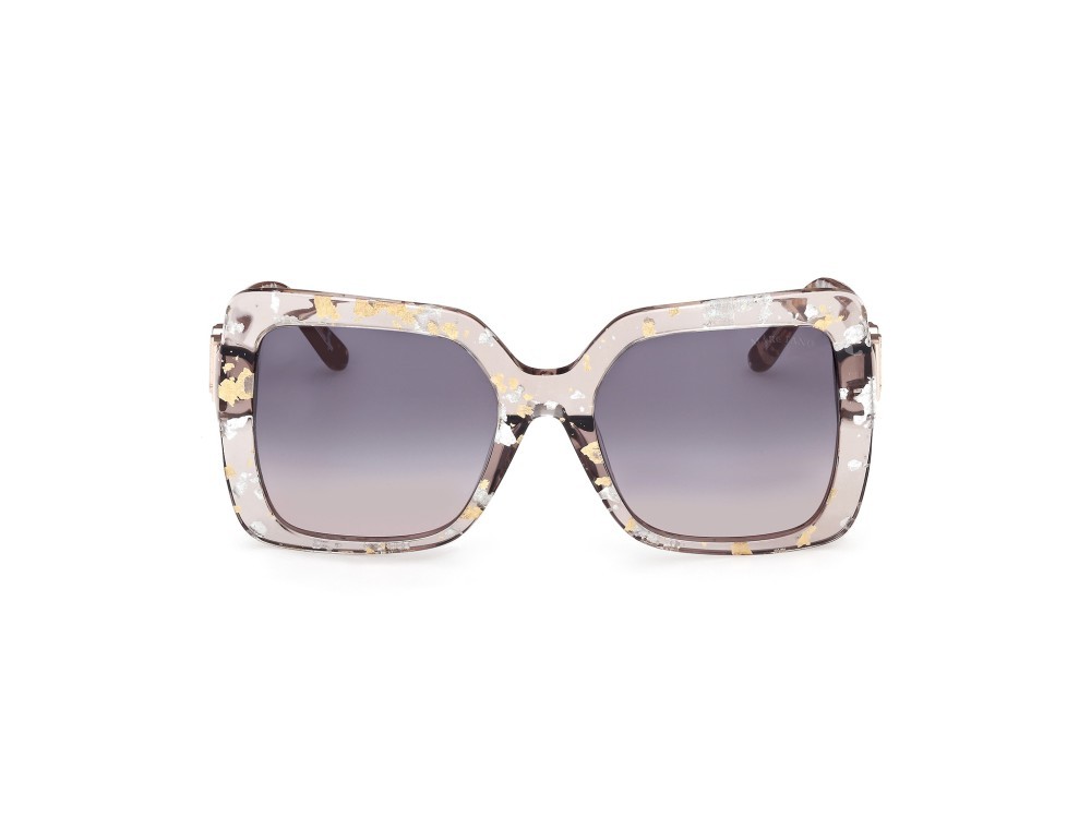 Sunglasses Guess by Marciano GM00019 (50B) color marrone scuro lucido shape butterfly lenses fumo grad.