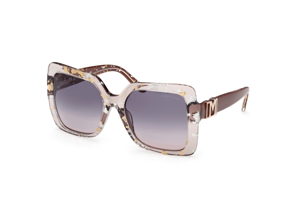 Sunglasses Guess by Marciano GM00019 (50B) color marrone scuro lucido shape butterfly lenses fumo grad.
