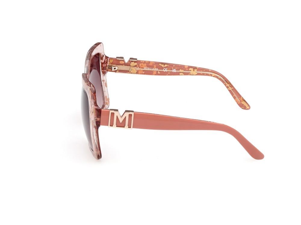 Sunglasses Guess by Marciano GM00019 (74F) color rosa chiaro lucido shape butterfly lenses marrone sfumato