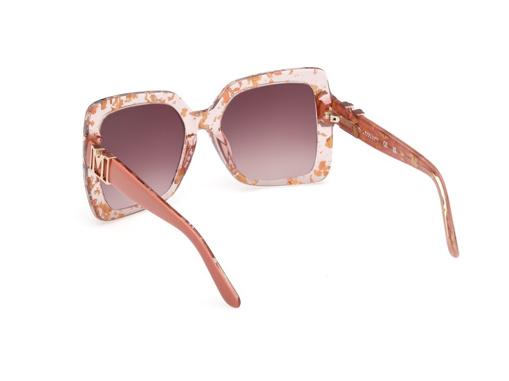 Sunglasses Guess by Marciano GM00019 (74F) color rosa chiaro lucido shape butterfly lenses marrone sfumato