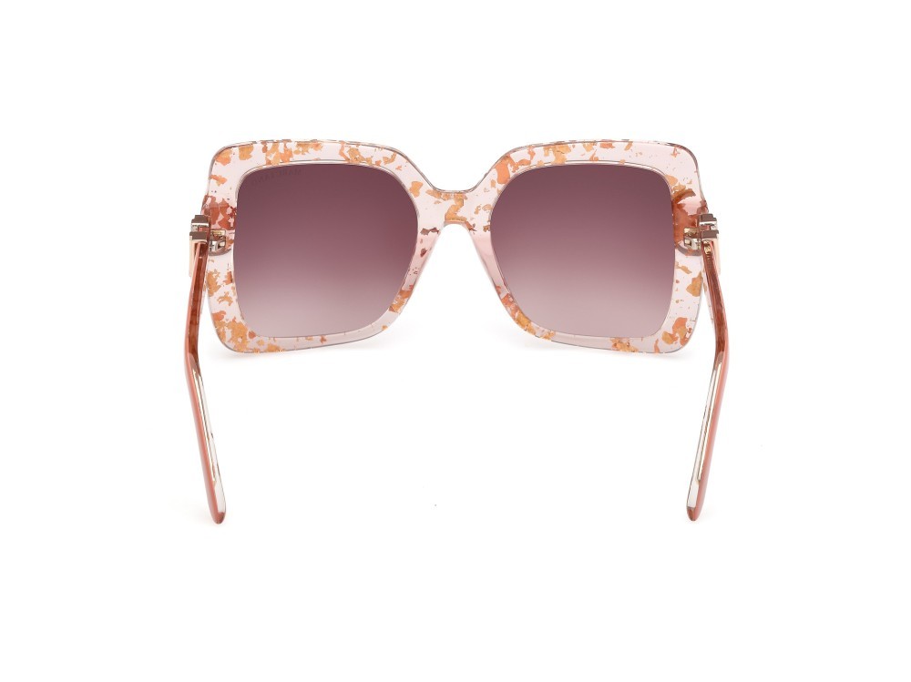 Sunglasses Guess by Marciano GM00019 (74F) color rosa chiaro lucido shape butterfly lenses marrone sfumato