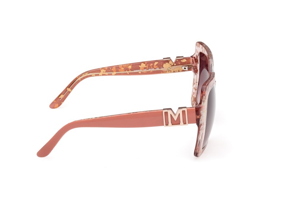 Sunglasses Guess by Marciano GM00019 (74F) color rosa chiaro lucido shape butterfly lenses marrone sfumato