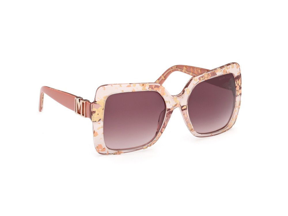 Sunglasses Guess by Marciano GM00019 (74F) color rosa chiaro lucido shape butterfly lenses marrone sfumato