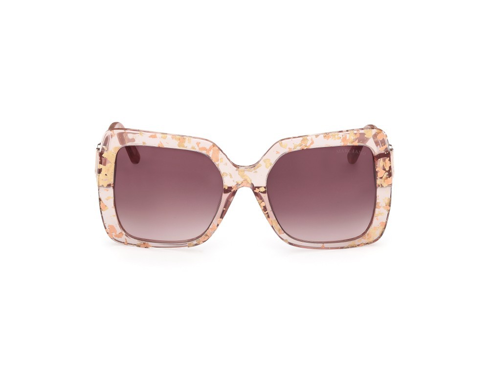 Sunglasses Guess by Marciano GM00019 (74F) color rosa chiaro lucido shape butterfly lenses marrone sfumato