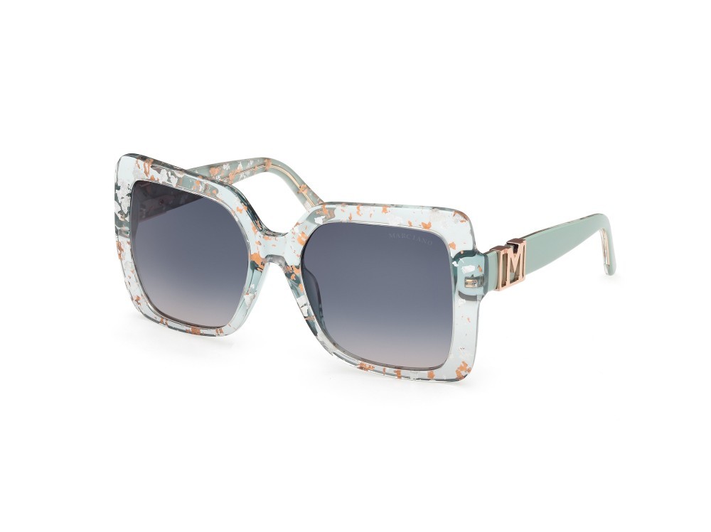 Sunglasses Guess by Marciano GM00019 (95W) color verde chiaro lucido shape butterfly lenses blu sfumato