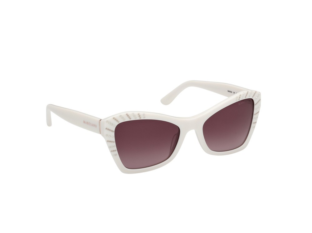 Sunglasses Guess by Marciano GM00020 (21F) color avorio lucido shape geometric lenses marrone sfumato