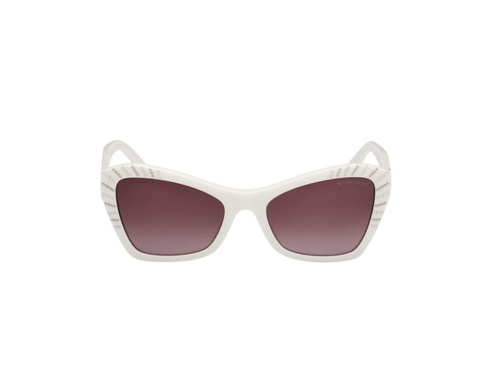 Sunglasses Guess by Marciano GM00020 (21F) color avorio lucido shape geometric lenses marrone sfumato