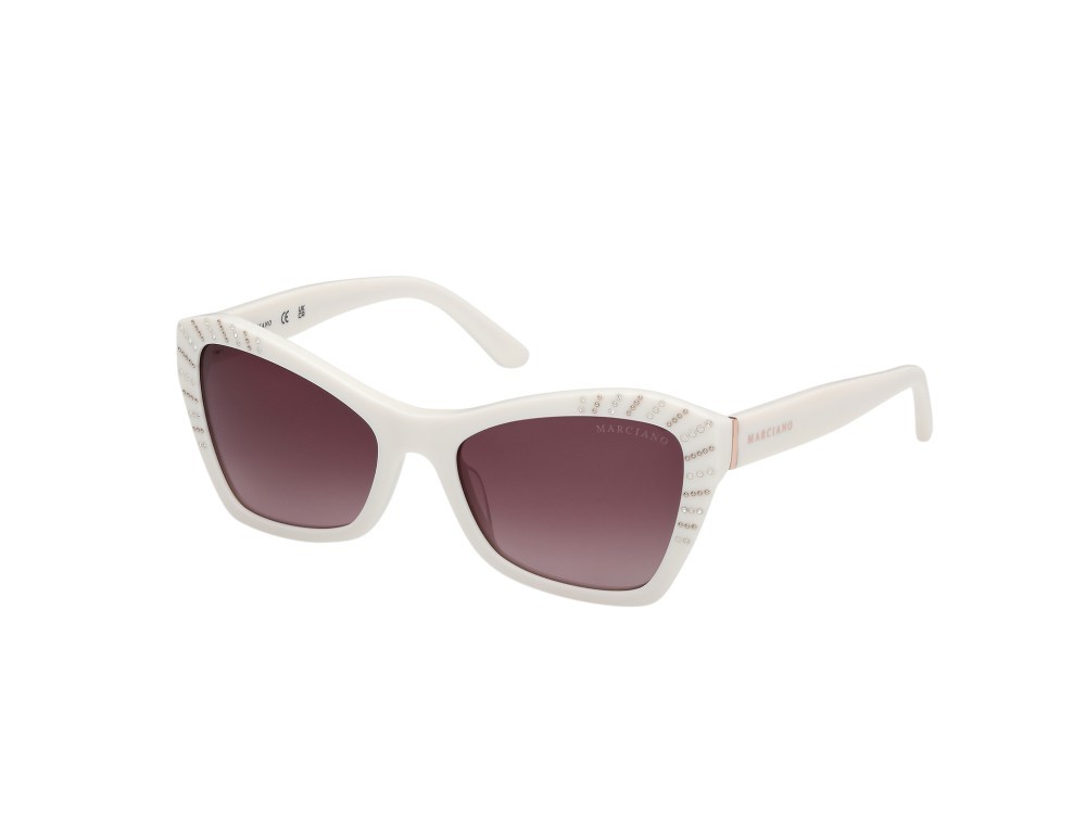 Sunglasses Guess by Marciano GM00020 (21F) color avorio lucido shape geometric lenses marrone sfumato