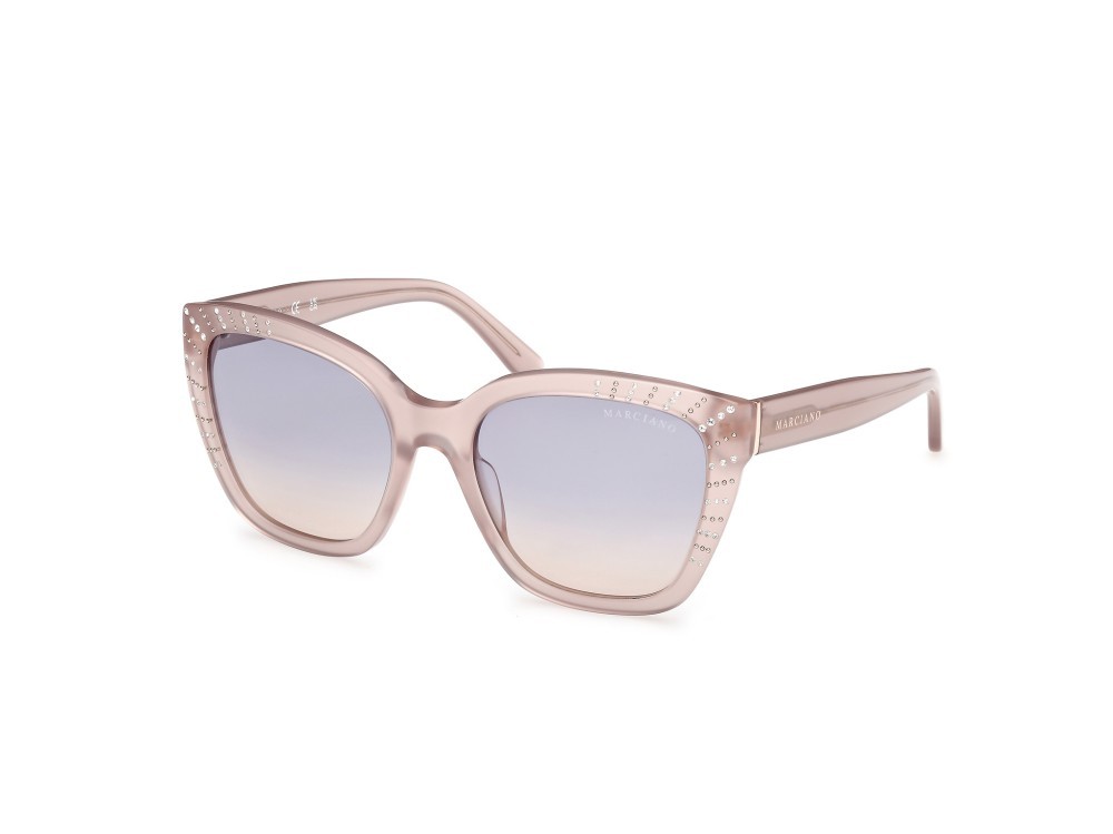 Sunglasses Guess by Marciano GM00021 (57B) color beige lucido shape square lenses fumo grad.