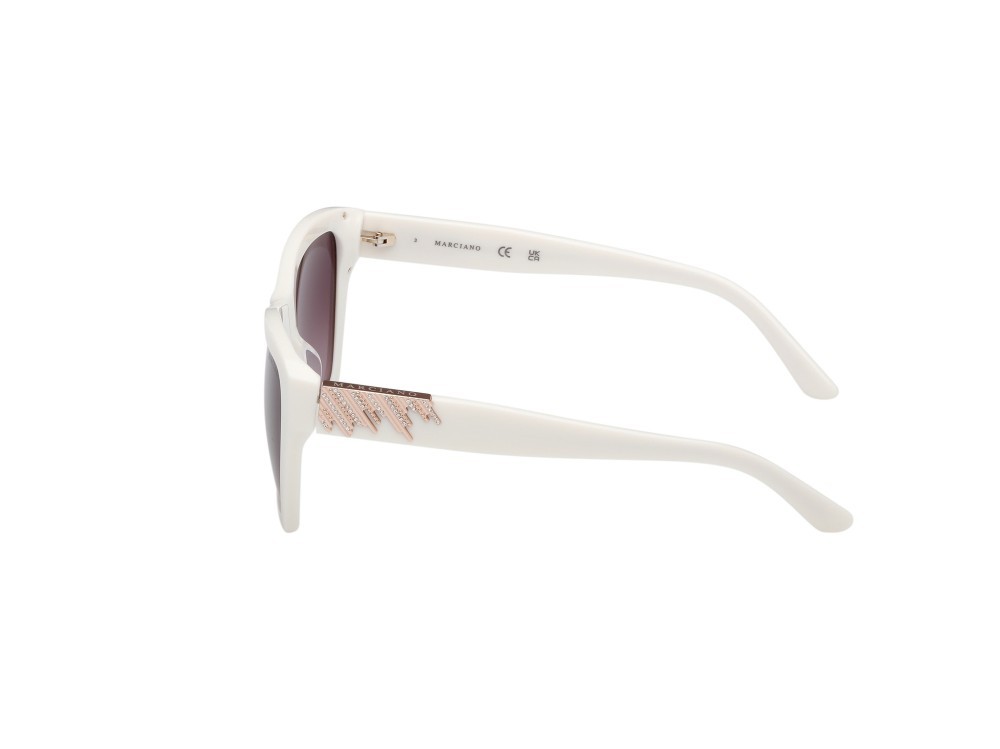 Sunglasses Guess by Marciano GM00024 (21F) color avorio lucido shape square lenses marrone sfumato