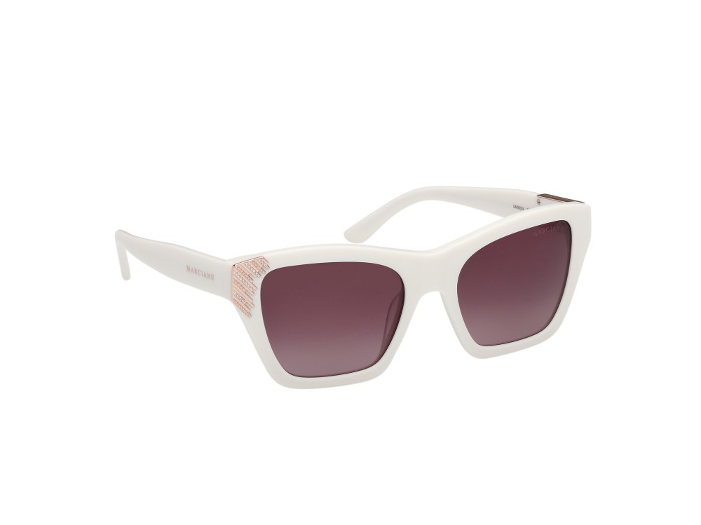 Sunglasses Guess by Marciano GM00024 (21F) color avorio lucido shape square lenses marrone sfumato
