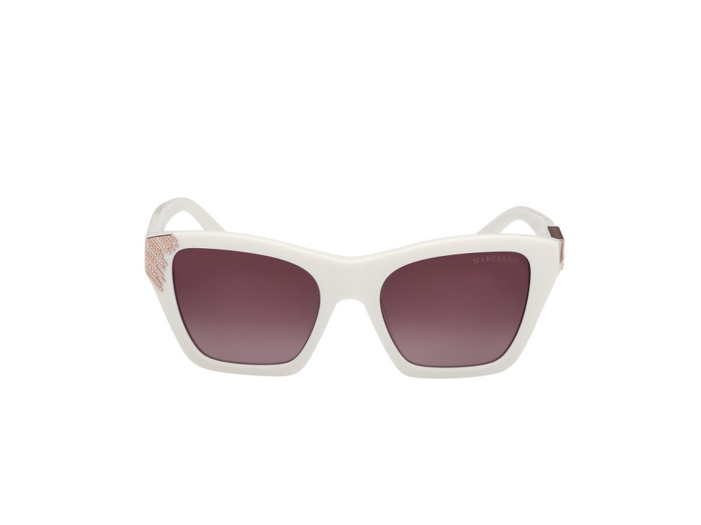 Sunglasses Guess by Marciano GM00024 (21F) color avorio lucido shape square lenses marrone sfumato