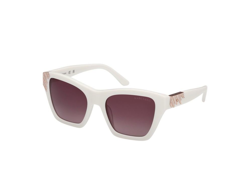 Sunglasses Guess by Marciano GM00024 (21F) color avorio lucido shape square lenses marrone sfumato