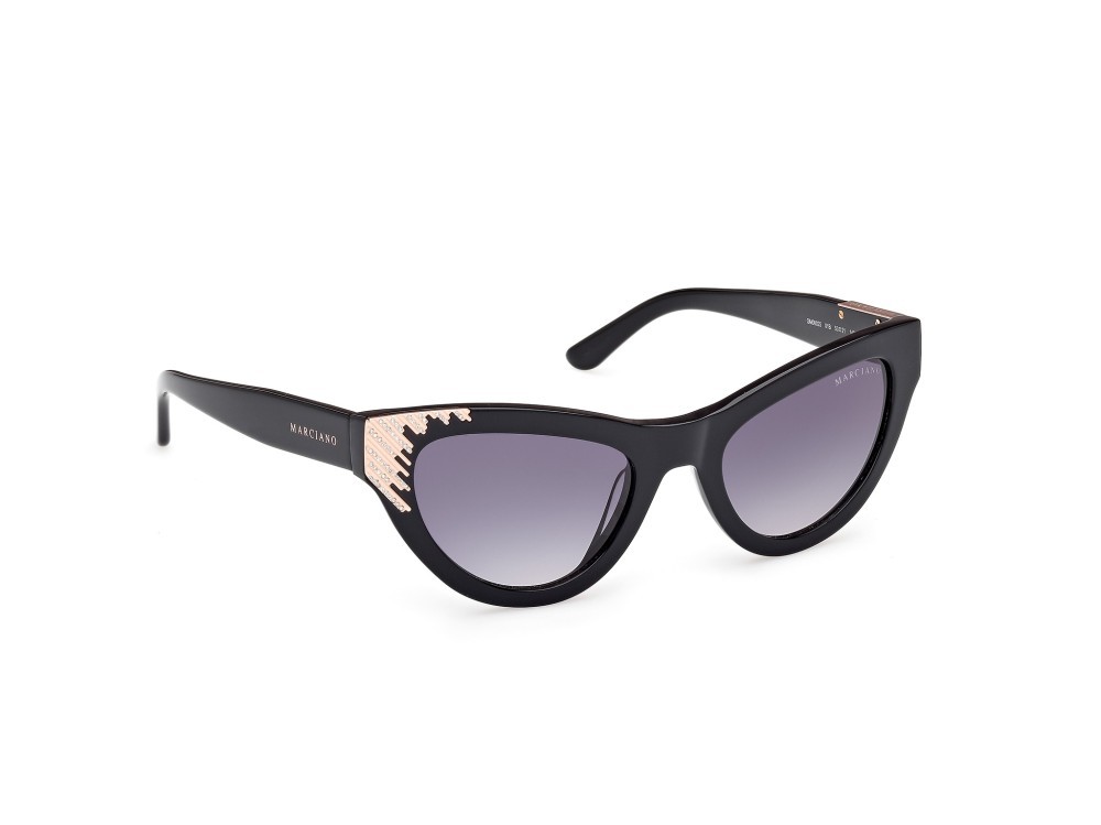 Sunglasses Guess by Marciano GM00025 (01B) color nero lucido shape cat eye lenses fumo grad.