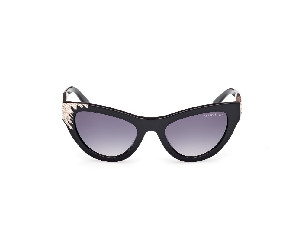 Sunglasses Guess by Marciano GM00025 (01B) color nero lucido shape cat eye lenses fumo grad.