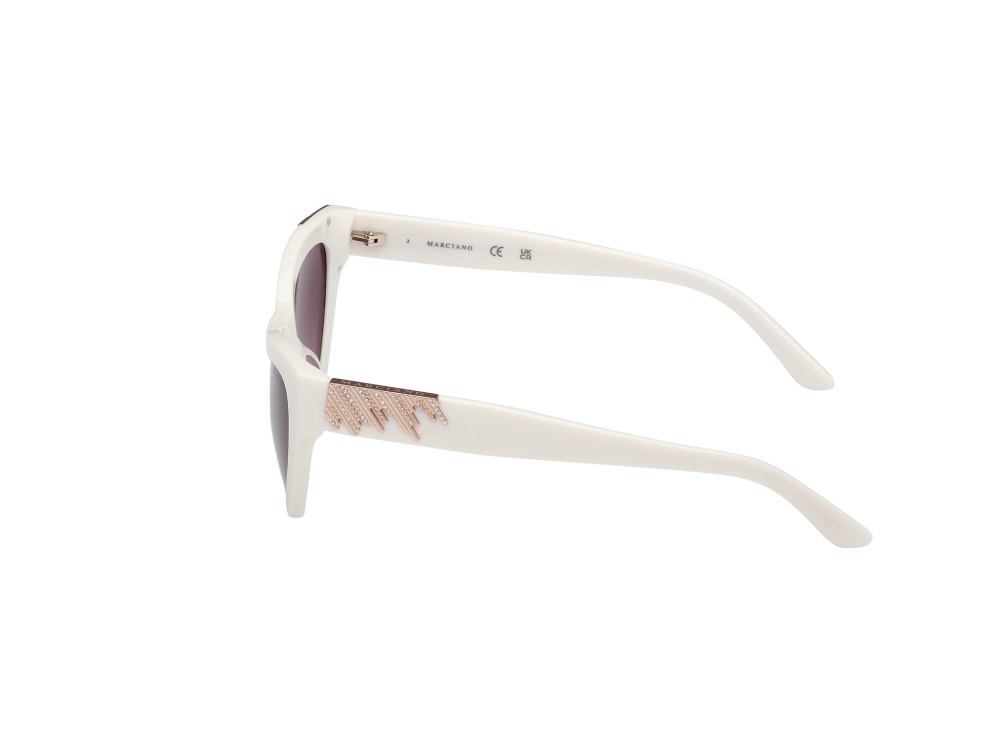 Sunglasses Guess by Marciano GM00025 (21F) color avorio lucido shape cat eye lenses marrone sfumato