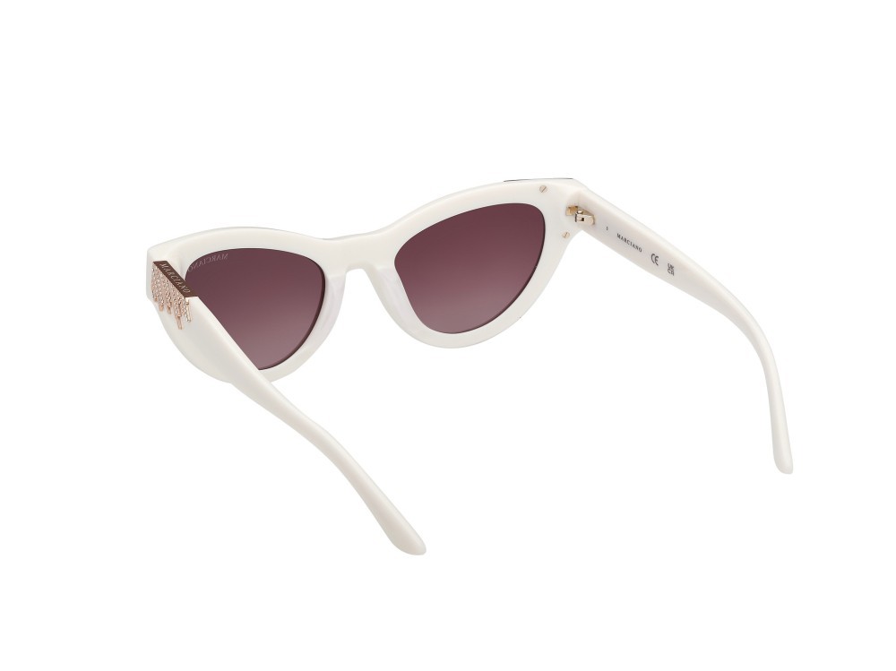 Sunglasses Guess by Marciano GM00025 (21F) color avorio lucido shape cat eye lenses marrone sfumato