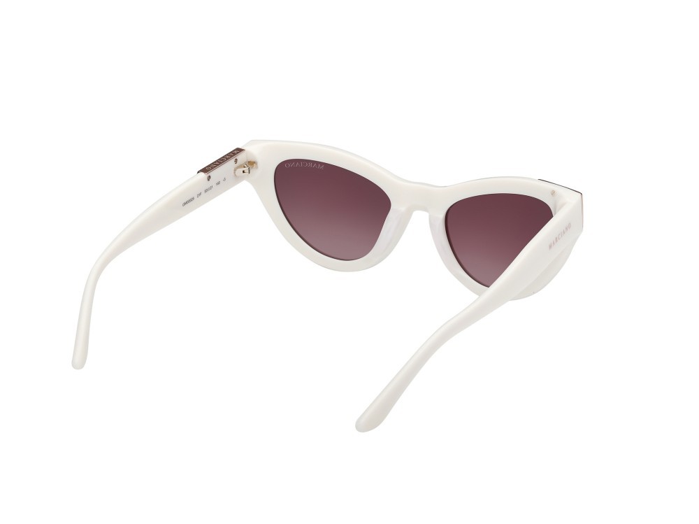 Sunglasses Guess by Marciano GM00025 (21F) color avorio lucido shape cat eye lenses marrone sfumato