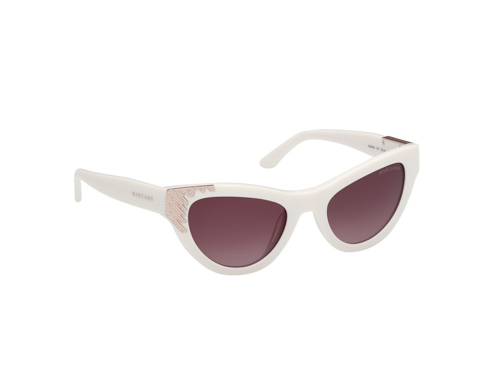Sunglasses Guess by Marciano GM00025 (21F) color avorio lucido shape cat eye lenses marrone sfumato