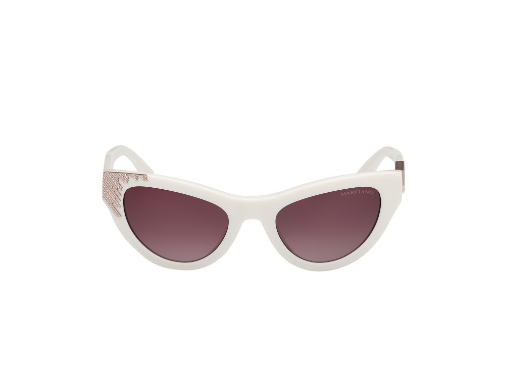 Sunglasses Guess by Marciano GM00025 (21F) color avorio lucido shape cat eye lenses marrone sfumato