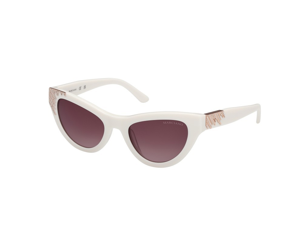 Sunglasses Guess by Marciano GM00025 (21F) color avorio lucido shape cat eye lenses marrone sfumato