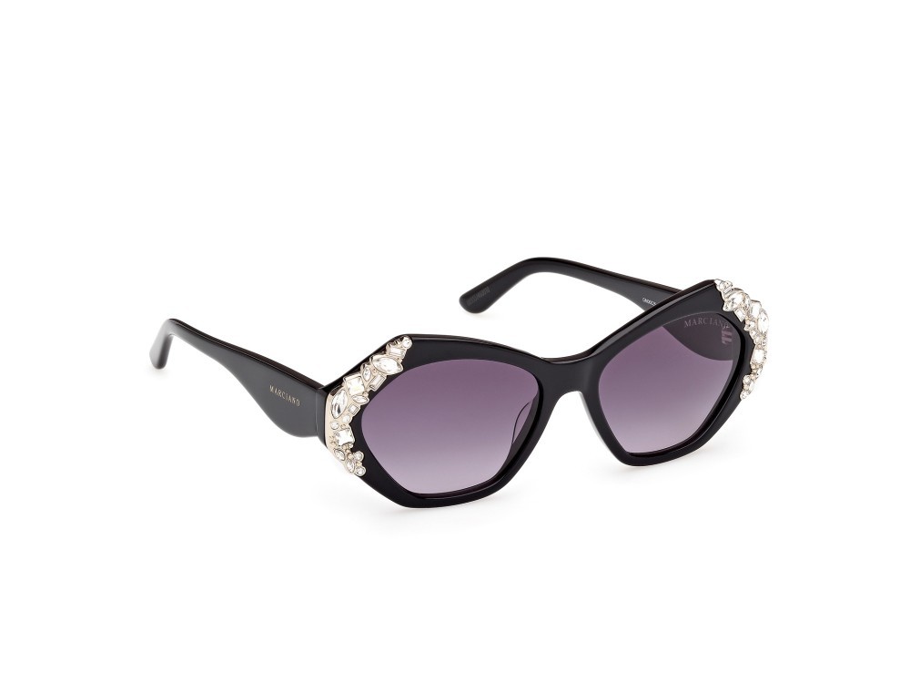 Sunglasses Guess by Marciano GM00026 (01B) color nero lucido shape geometric lenses fumo grad.