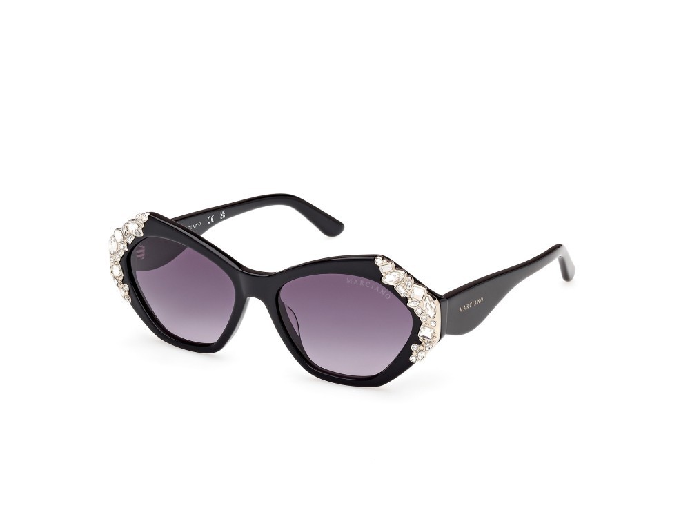 Sunglasses Guess by Marciano GM00026 (01B) color nero lucido shape geometric lenses fumo grad.