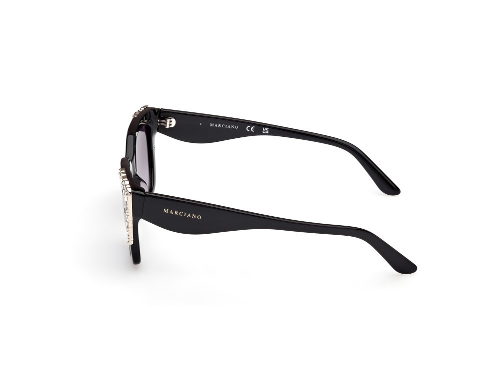 Sunglasses Guess by Marciano GM00027 (01B) color nero lucido shape rectangle lenses fumo grad.