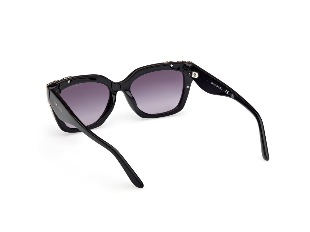 Sunglasses Guess by Marciano GM00027 (01B) color nero lucido shape rectangle lenses fumo grad.