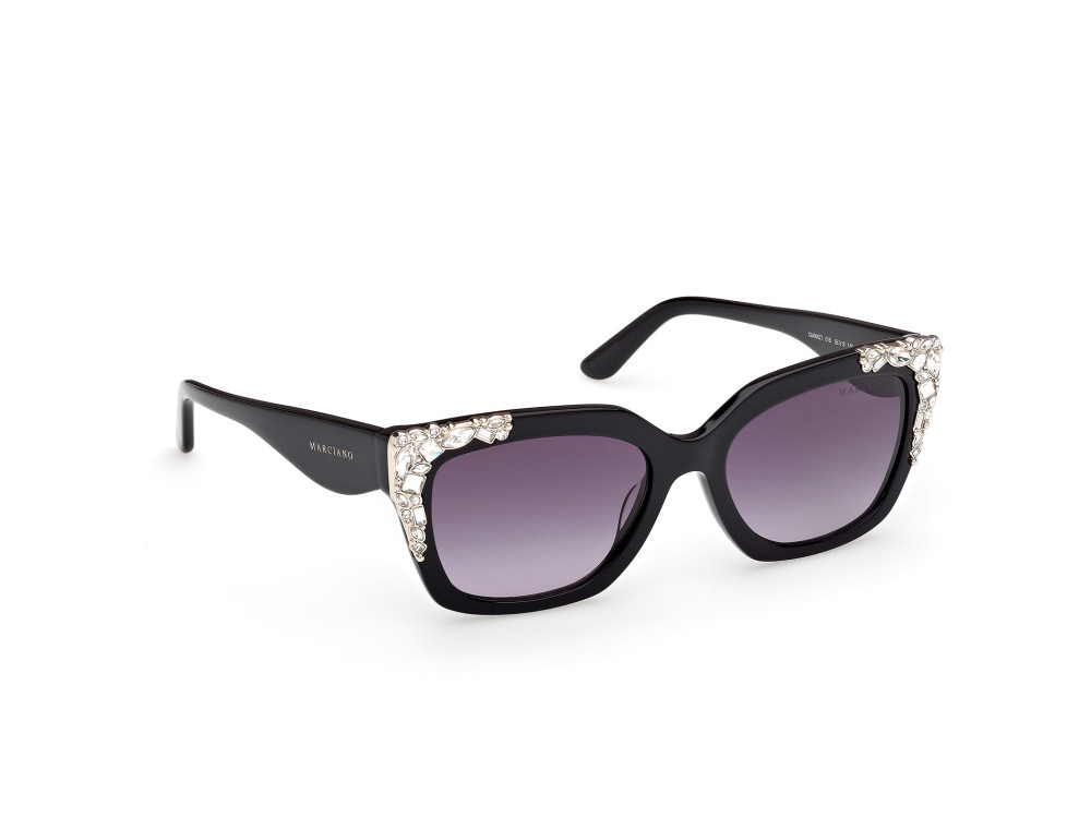 Sunglasses Guess by Marciano GM00027 (01B) color nero lucido shape rectangle lenses fumo grad.