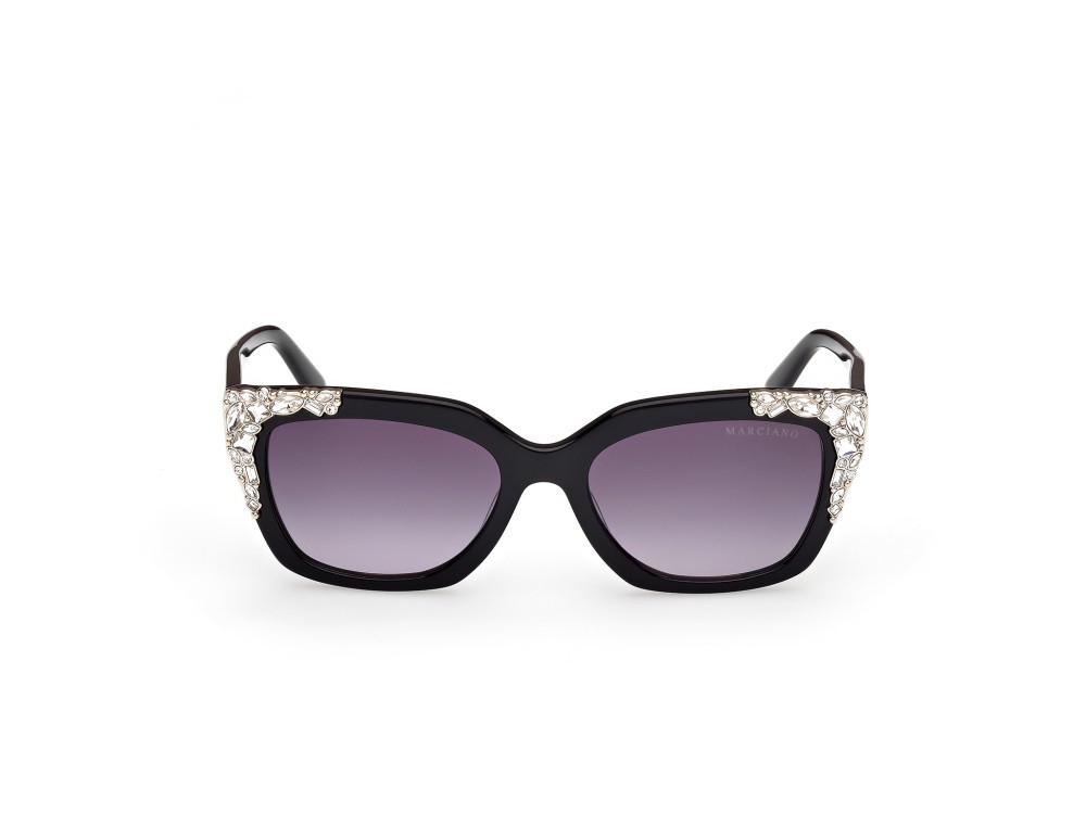 Sunglasses Guess by Marciano GM00027 (01B) color nero lucido shape rectangle lenses fumo grad.