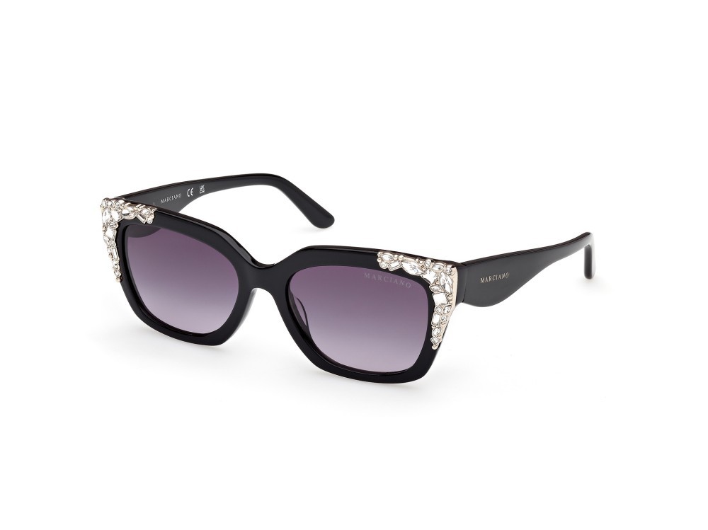 Sunglasses Guess by Marciano GM00027 (01B) color nero lucido shape rectangle lenses fumo grad.