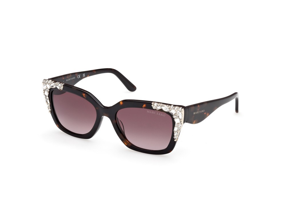 Sunglasses Guess by Marciano GM00027 (52F) color avana scura shape rectangle lenses marrone sfumato