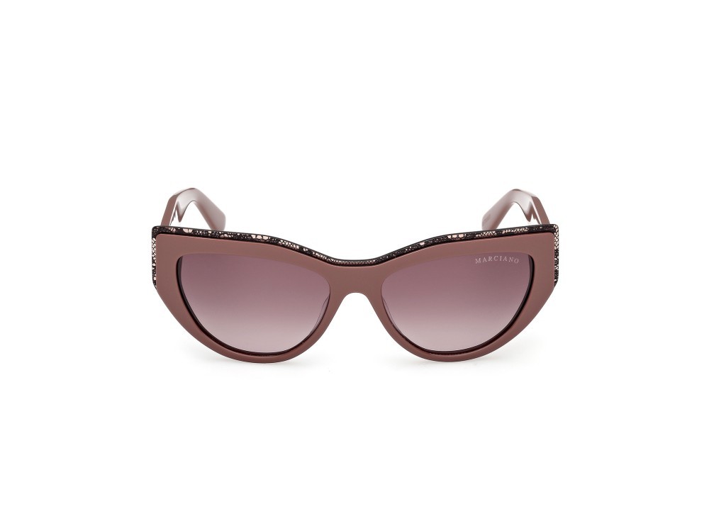 Sunglasses Guess by Marciano GM00028 (59F) color beige/monocolore shape cat eye lenses marrone sfumato