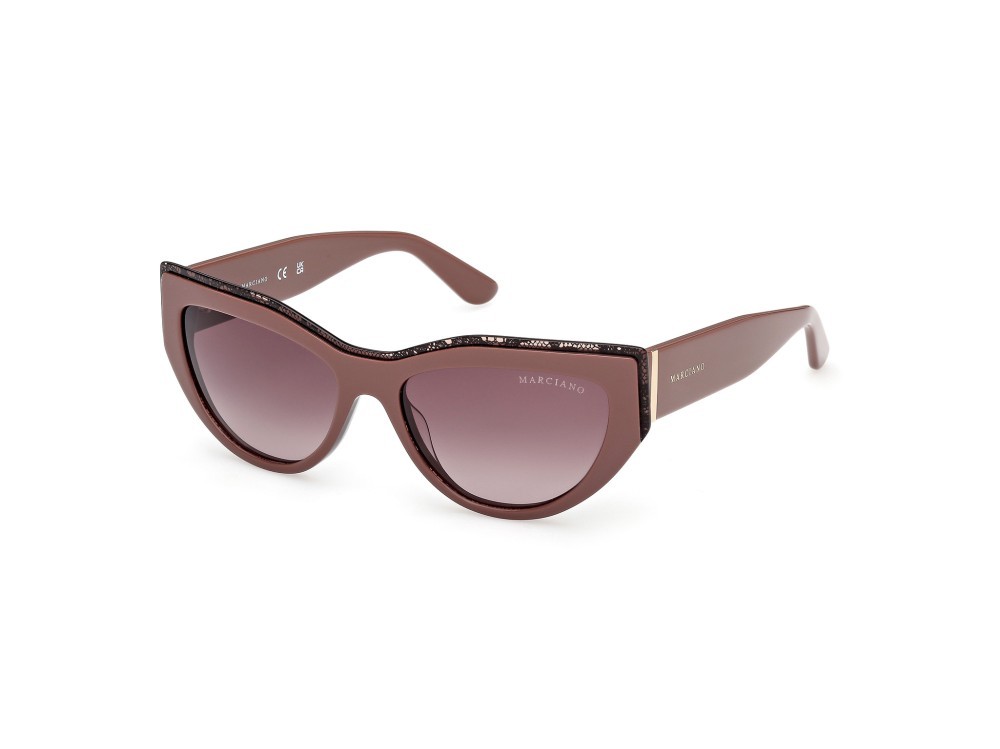 Sunglasses Guess by Marciano GM00028 (59F) color beige/monocolore shape cat eye lenses marrone sfumato