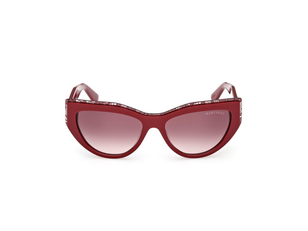 Sunglasses Guess by Marciano GM00028 (71T) color bordeaux/monocolore shape cat eye lenses bordeaux sfumato