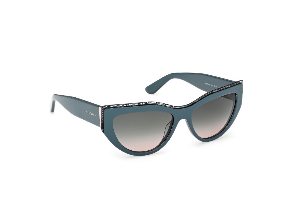 Occhiali da sole Guess by Marciano GM00028 (89B) colore turchese /monocolore forma cat eye lenti fumo grad.