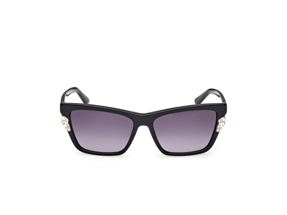Occhiali da sole Guess by Marciano GM00030 (01B) colore nero lucido forma rettangolare lenti fumo grad.