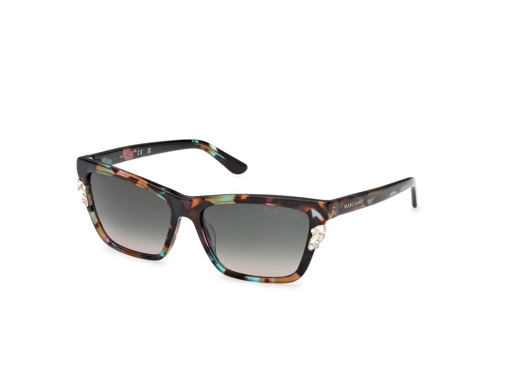 Sunglasses Guess by Marciano GM00030 (98B) color verde scuro/avana shape rectangle lenses fumo grad.