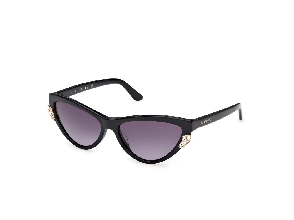 Sunglasses Guess by Marciano GM00031 (01B) color nero lucido shape cat eye lenses fumo grad.