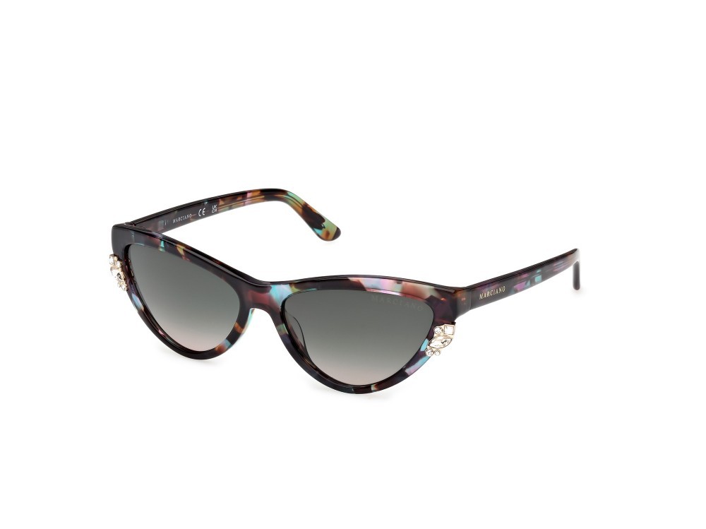 Sunglasses Guess by Marciano GM00031 (98B) color verde scuro/avana shape cat eye lenses fumo grad.