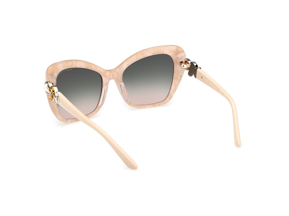 Sunglasses Guess by Marciano GM00032 (59B) color beige/perlato - avorio lucido shape butterfly lenses fumo grad.