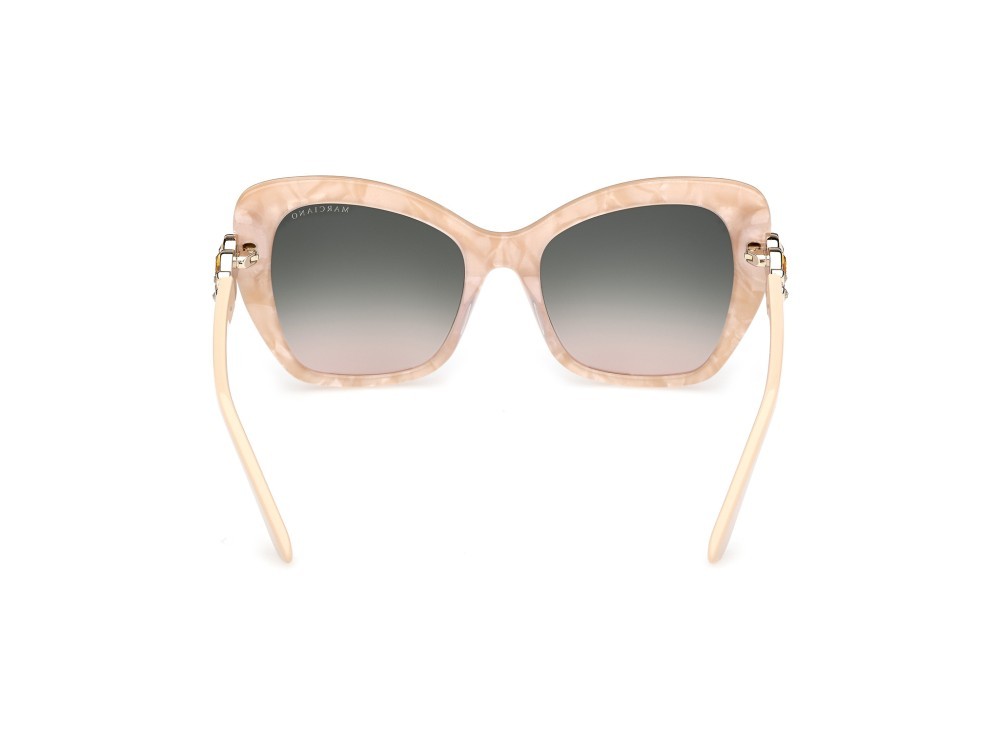 Sunglasses Guess by Marciano GM00032 (59B) color beige/perlato - avorio lucido shape butterfly lenses fumo grad.