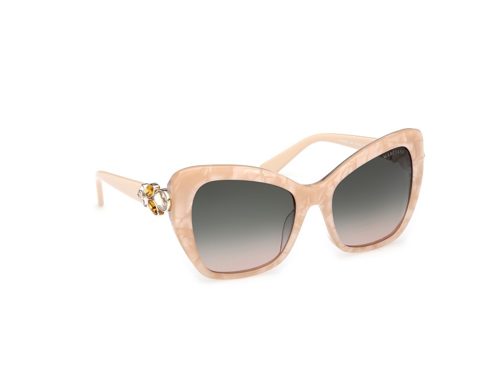 Sunglasses Guess by Marciano GM00032 (59B) color beige/perlato - avorio lucido shape butterfly lenses fumo grad.