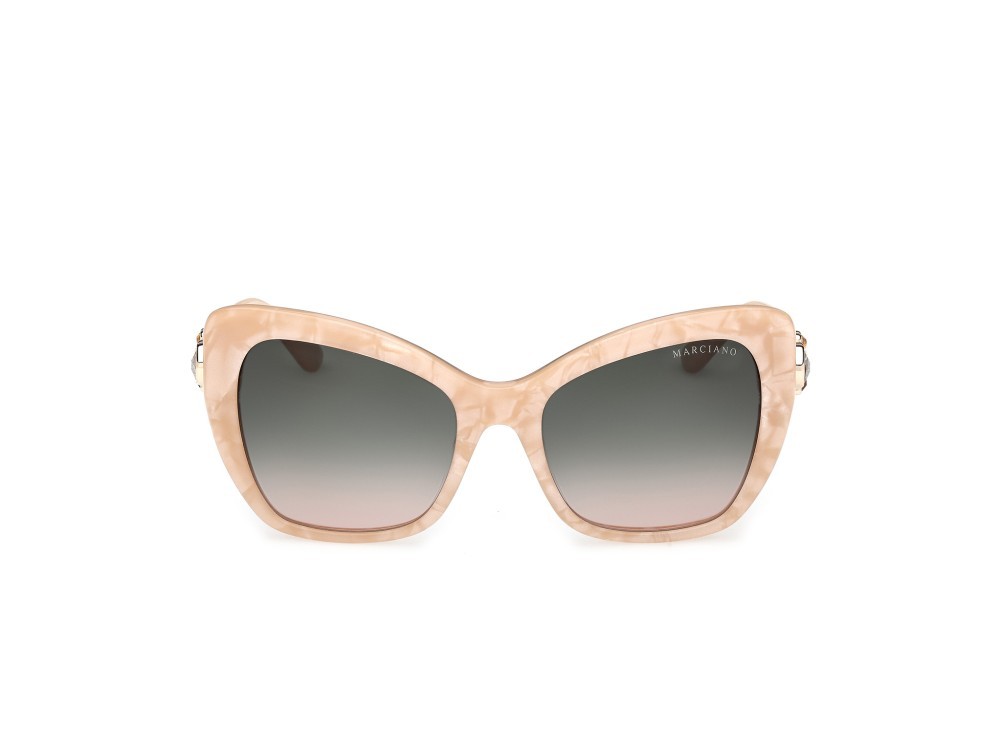 Sunglasses Guess by Marciano GM00032 (59B) color beige/perlato - avorio lucido shape butterfly lenses fumo grad.