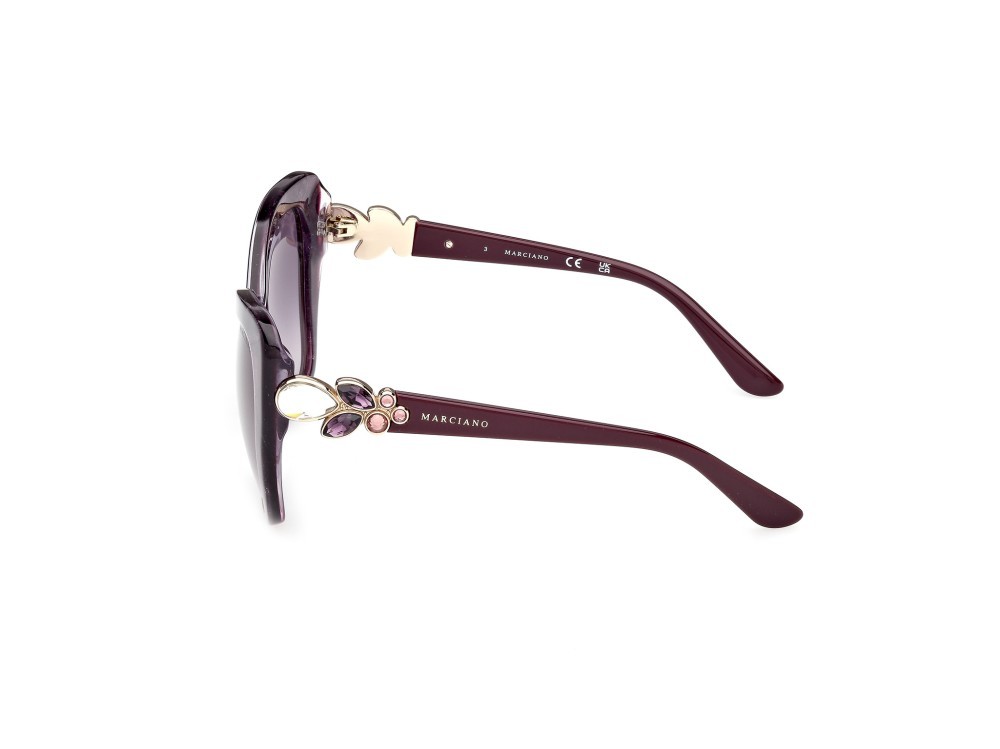 Sunglasses Guess by Marciano GM00032 (83Z) color viola/perlato - viola/monocolore shape butterfly lenses viola sfumato o specchiato