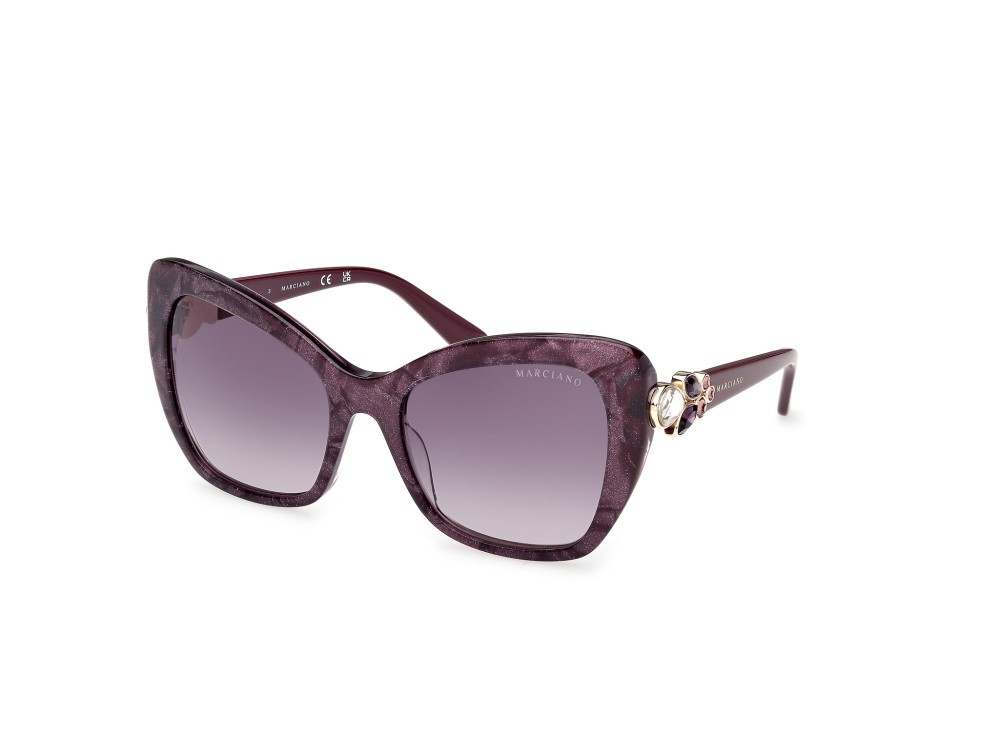 Sunglasses Guess by Marciano GM00032 (83Z) color viola/perlato - viola/monocolore shape butterfly lenses viola sfumato o specchiato